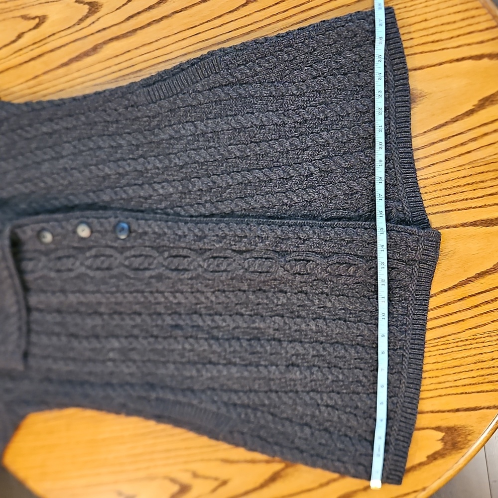 Aran Craft Cardigan | Large  Collar | Forest Green | Button Up | Pockets Size S - Picture 15 of 16
